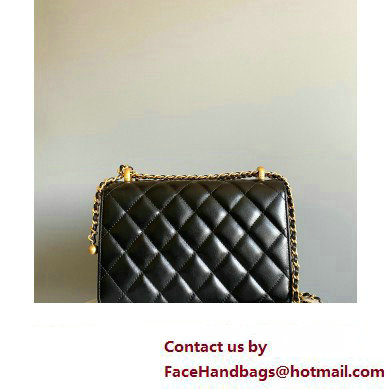 chanel black Shiny Calfskin  &  Gold-Tone Metal SMALL FLAP BAG 2024